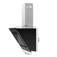 cecotec campana extractora decorativa 60 cm bolero flux dt 608002 glass black a 210w iluminacion led succion 800m3h