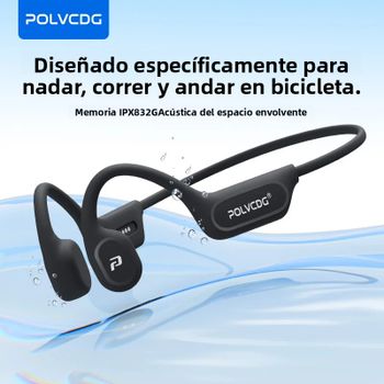 Auriculares de Conducción Ósea POLVCDG X9, 32G, IPX8, Impermeables, Diseño Abierto para Natación, Correr, Ciclismo, Auriculares Colgantes