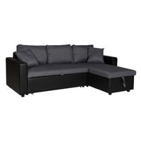 sofa chaise longue cama clark 3 plazas color gris y negro