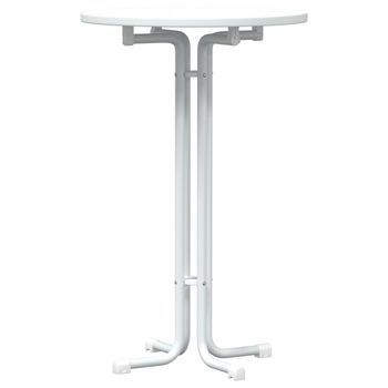 Mesa De Bar Madera Ingeniería Y Acero Blanco Ø70x110cm Vidaxl