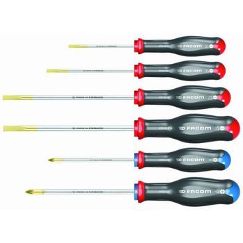 Juego De 6 Destornilladores Protwist Hoja Redonda - Facom - And.j6pb