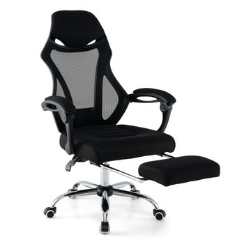 Costway Silla Giratoria para Oficina Ergonómica con Respaldo Ajustable en Altura y Reclinado 70 x 68 x 109,5-116,5 cm Negro