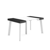 mesa consola extensible mesa comedor plegable 140 para 6 comensales patas de madera estilo moderno blanco y negro