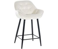 taburete de bar gibson 76 de terciopelo crema 575x54x935 cm