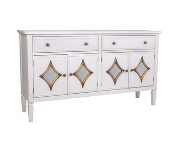 Aparador de madera blanco 140x38x80