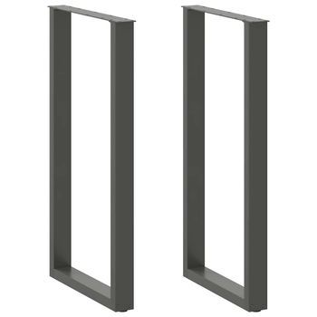 Patas Para Mesa De Bar En Forma De U (2 Unidades), Antracita, 60 X (110-111) Cm, Acero Vidaxl