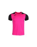 camiseta de running manga corta hombre record ii rosa fluor neg