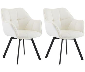 Lote de 2 sillas de comedor jordi terciopelo crema 59x60x81 cm