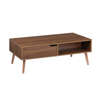 Mesa De Centro Vintage De Madera De Nogal, Madera De Nogal