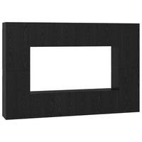 conjunto de mueble de tv 8 piezas roble negro 60 x 30 x 30 cm