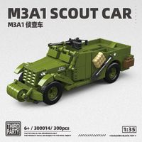 bloques de construccion de modelo de vehiculo de reconocimiento m3a1 300 piezas vehiculo militar de reconocimiento ladrillos diy juguete coleccionable para adultos