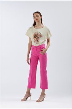 pantalón culotte teñido en prenda hot pink 24