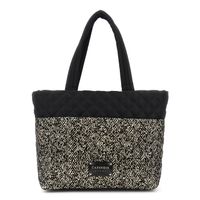 bolsa de compras de nailon acolchado con estampado flocado oatsblack taglia unica