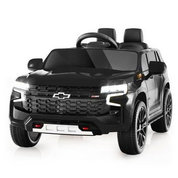 Coche Eléctrico Chevrolet Para Niños Con Mando A Distancia 2.4g Y Suspensión Y Luces Y Música Coche Para Niños Negro