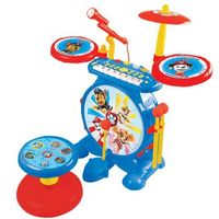 patrulla canina my rock band bateria con luz y asiento