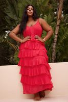 limited collection vestido tirantes rojo de volantes mujer curvy y tallas grandes limited collection