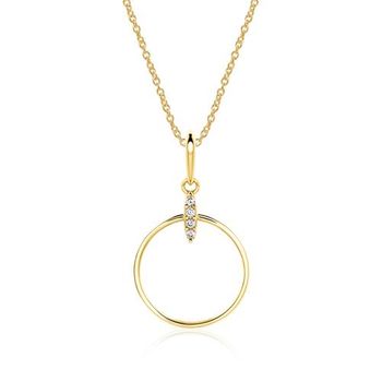 Cadena de mujer círculo en oro 9 quilates con circonita cúbica