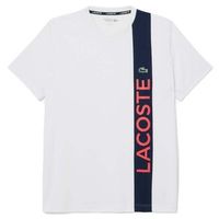camiseta lacoste sport ultra dry blanco azul marino