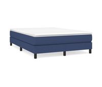 estructura de cama box spring tela azul 140x200 cm