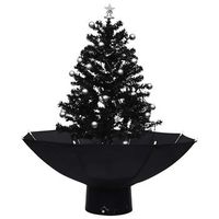 arbol de navidad con nieve con base de paraguas pvc negro 75 cm vidaxl
