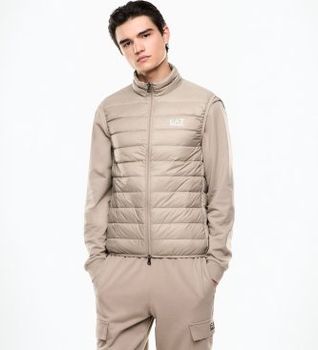 EA7 para hombre. 8NPQ06_PNGPZ Chaleco Core Identity Beige (XXL), Casual, Poliéster, Sin mangas / Tirantes