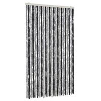 cortina antimoscas chenilla gris y negro 100x200 cm vidaxl