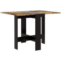 homcom mesa plegable de comedor mesa de cocina con alas abatibles para espacio pequeno 103x76x735 cm negro y marron rustico