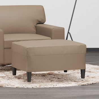 Reposapiés，taburete De Cuero Sintético Color Capuchino 70x55x41 Cm Cfw2685