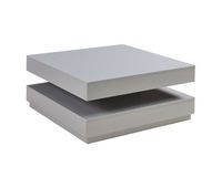mesa de centro florenz con tablero giratorio 76x76x38 cm - gris claro encasa