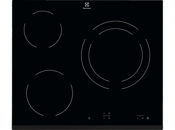 Placa vitrocerámica - Electrolux EHF6231IOK, 3 zonas, Zona grande 27 cm, 60 Negro