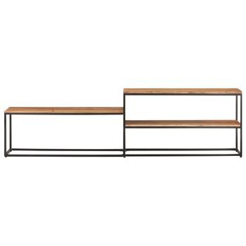 Mueble Tv | Mueble De Salón | Armario Tv De Madera Maciza De Acacia 180x30x50 Cm