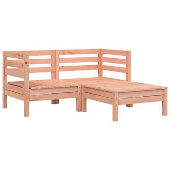 Sofá De Jardín De 2 Plazas | Sofá De Exterior Con Reposapiés Madera Maciza Douglas
