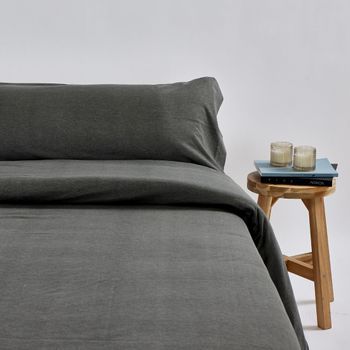 Funda Nórdica Punto Algodón  Melange Dark Gris Cama De 105cm