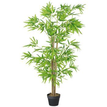 Bambú Artificial 150 Cm Con Maceta Y Musgo, Verde