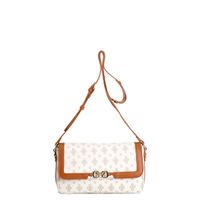 bolso de hombro con solapa monogram ribetes en contraste y logo tan taglia unica