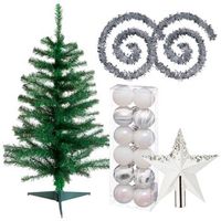 pack decoracion navidad abeto verde 100 cm  lote 12 bolas navidenas 40 mm