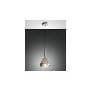 Lámpara Colgante Led Lila De Metal Y Cristal Borosilicato Ahumado 3481-40-126 Fabas Luce