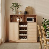 aparador buffet - mueble bar cocina y comedor - mdf - natural y blanco 120x40x121cm