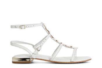sandalias tipo gladiador de piel con accesorio white