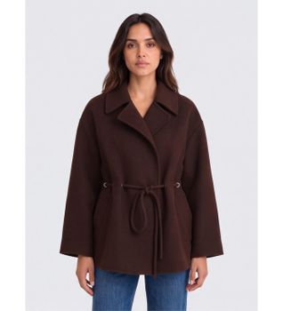 BA&SH para mujer. 1H26KAM Abrigo Kam marrón (38), Casual, Lana, Clásico