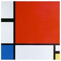 legendarte - cuadro lienzo impresion digital - composicion ii en rojo azul y amarillo - piet mondrian - decoracion pared cm 50x50