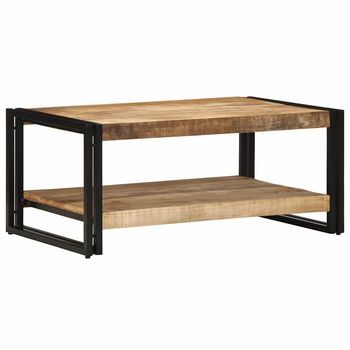 Mesa De Centro 90x50x38 Cm Mango Sin Tratar - Marrón