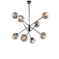 tresor suspension en hierro cromado pulido 8 luces 100 o73 bl215-8-cr