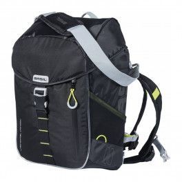 Basil Alforja Miles Daypack Nordlicht 17 Litros Poliester Impermeable Negro/lima (31x17x44 Cm)