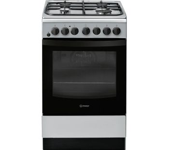 INDESIT IS5G4PHSS 50 cm Duel Fuel Cooker - Silver, Silver