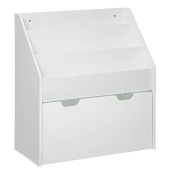 Librería Infantil Blanca Con Ruedas H70cm