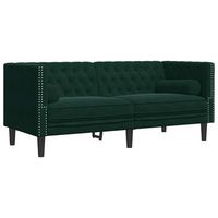 sofa chesterfield 2 plazas con cojines terciopelo verde oscuro vidaxl