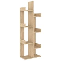 estanteria  libreria de madera de ingenieria marron 48x255x140 cm