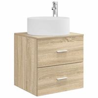 vanidad con lavabo de pared roble sonoma 495 x 445 x 655 cm vidaxl