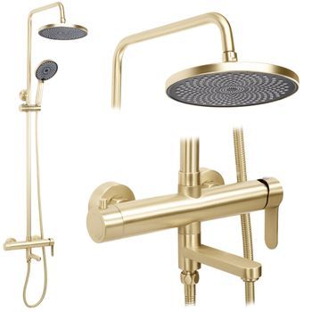 Conjunto De Ducha Arcos Brush Gold